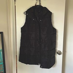 Womens long puffer vest